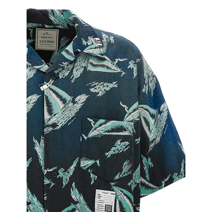 Maison Mihara Yasuhiro Blue Rayon Blouse