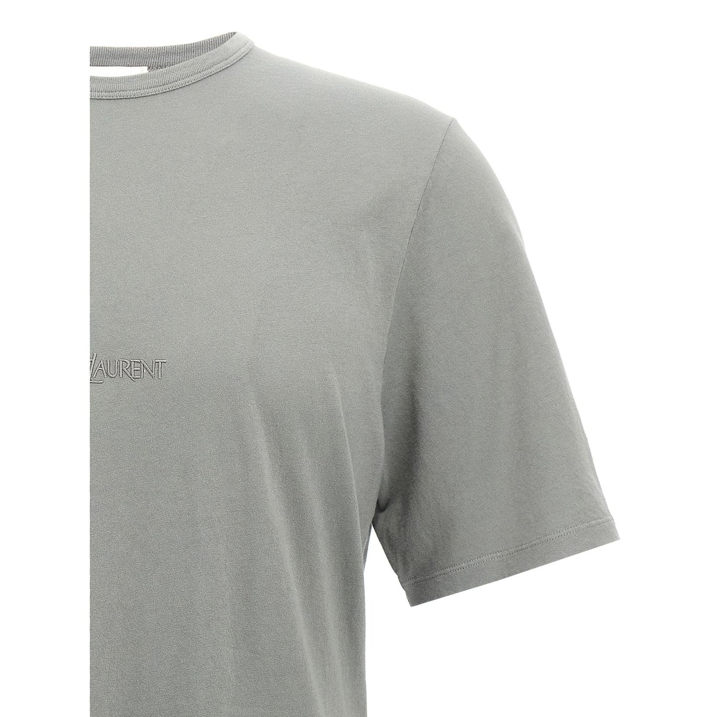 Saint Laurent Gray Cotton T-Shirt