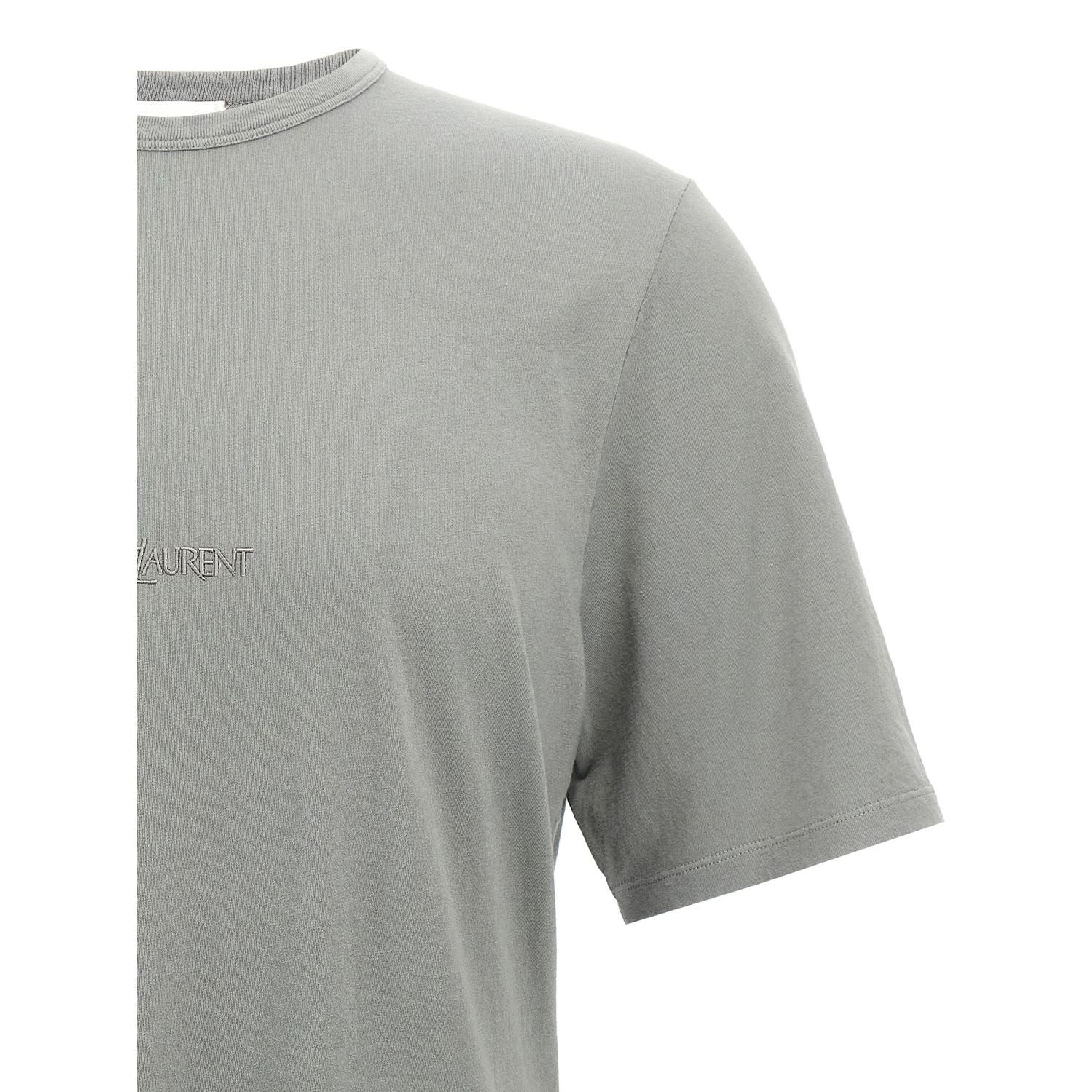 Saint Laurent Gray Cotton T-Shirt