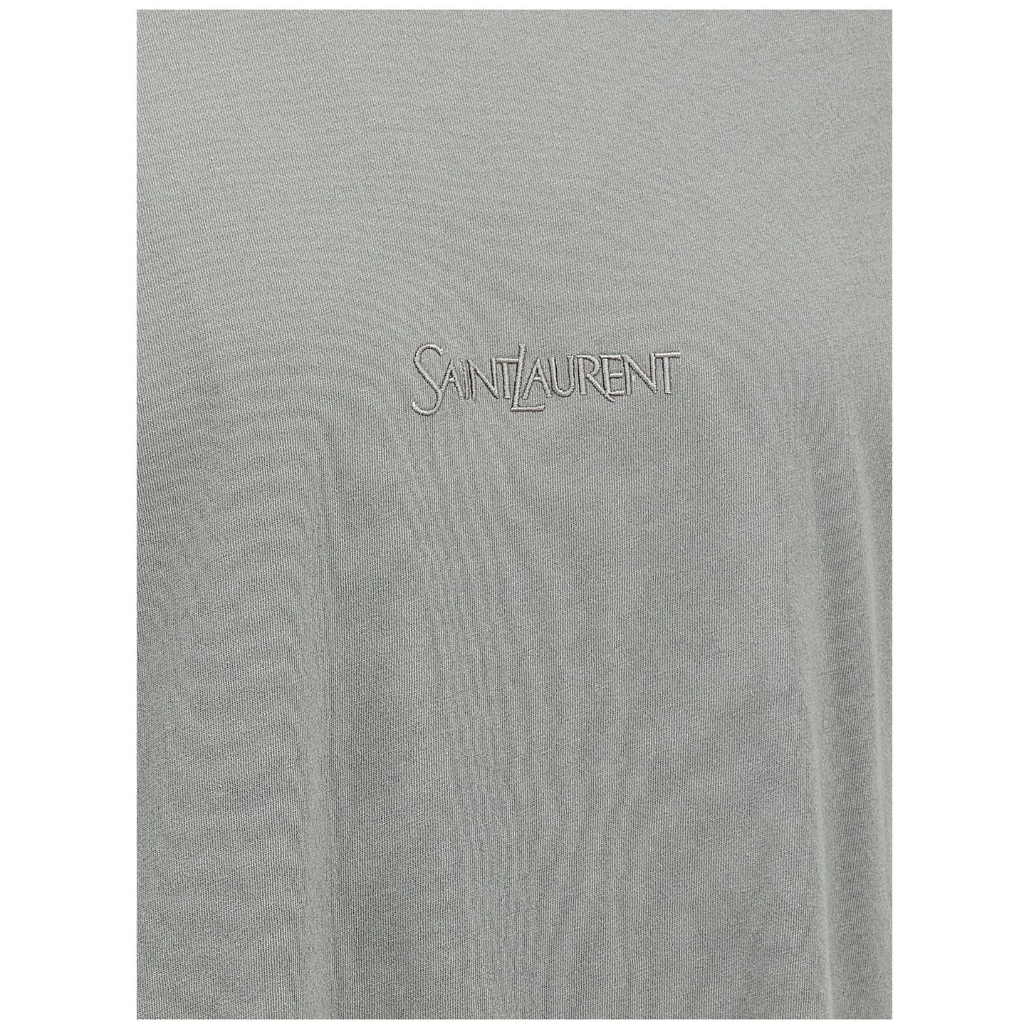 Saint Laurent Gray Cotton T-Shirt