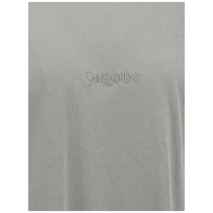 Saint Laurent Gray Cotton T-Shirt
