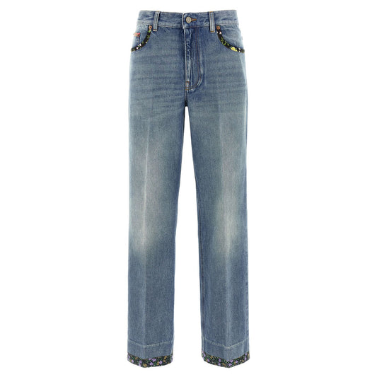 Valentino Garavani Blue Cotton Jeans Denim
