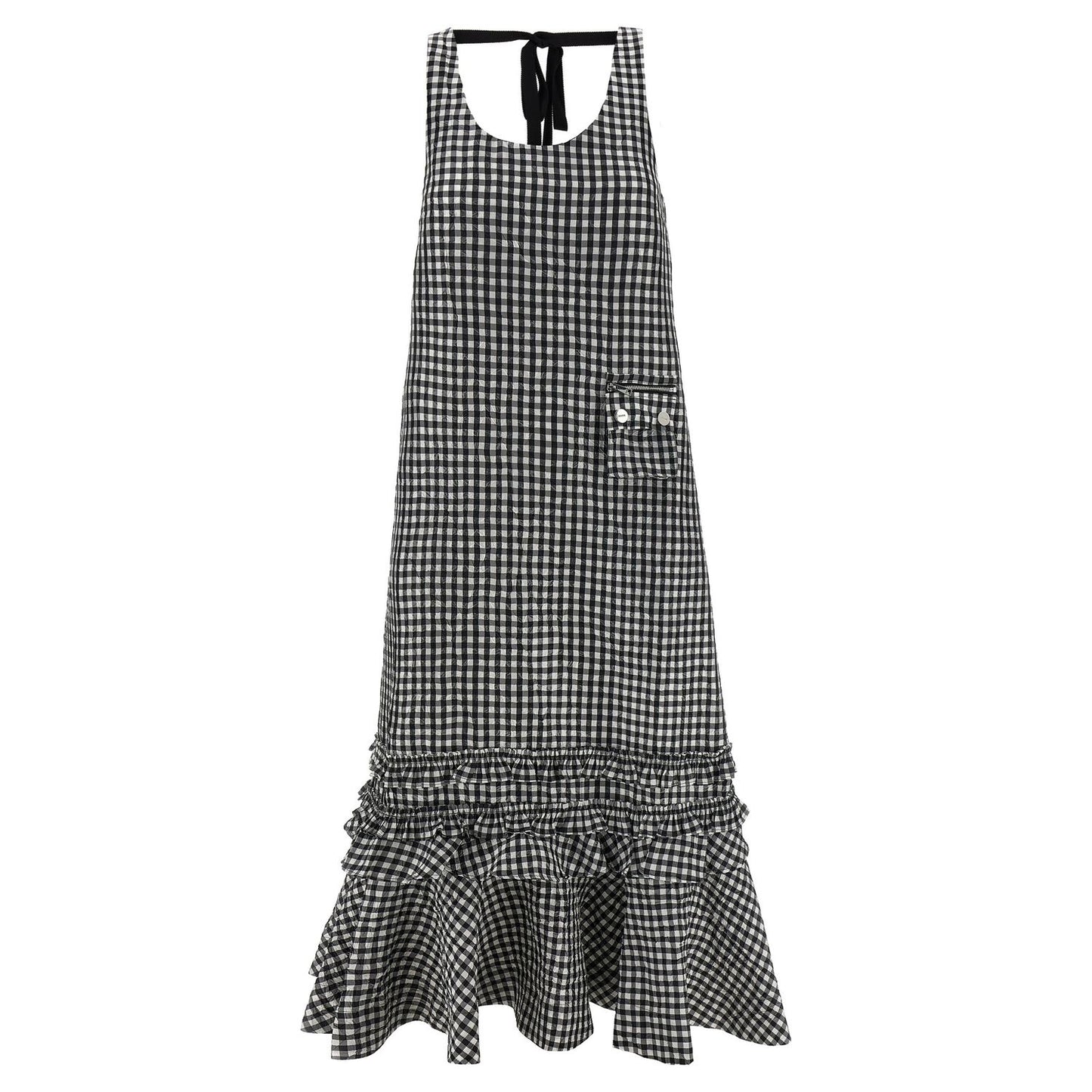 Ganni Black Polyester Midi Dress