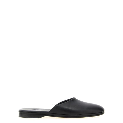 Brioni Black Calfskin Mules