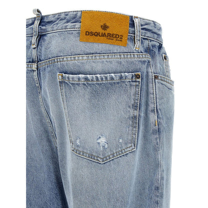 Dsquared² Blue Cotton Relaxed Fit Jeans