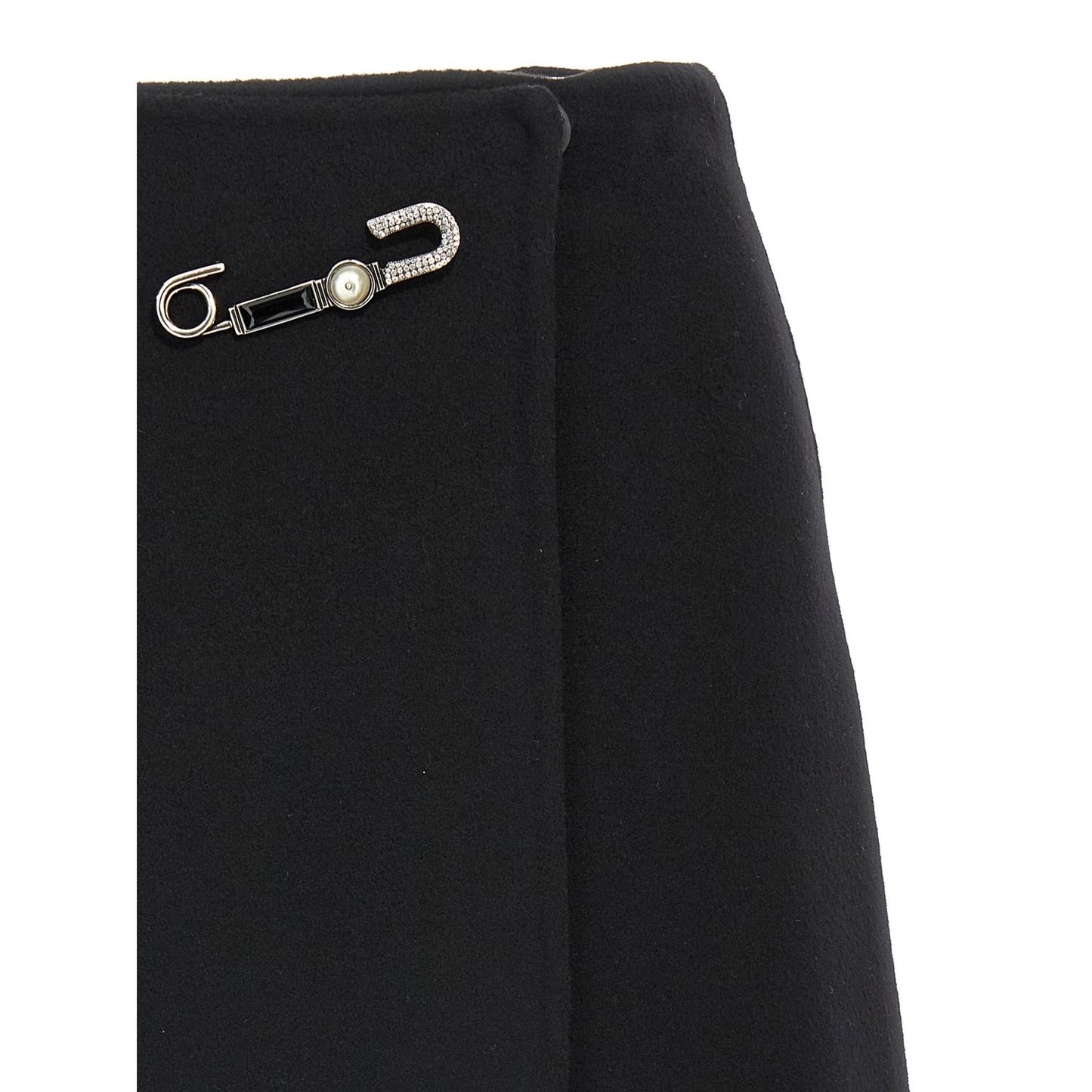 Ermanno Scervino Black Virgin Wool Long Skirt