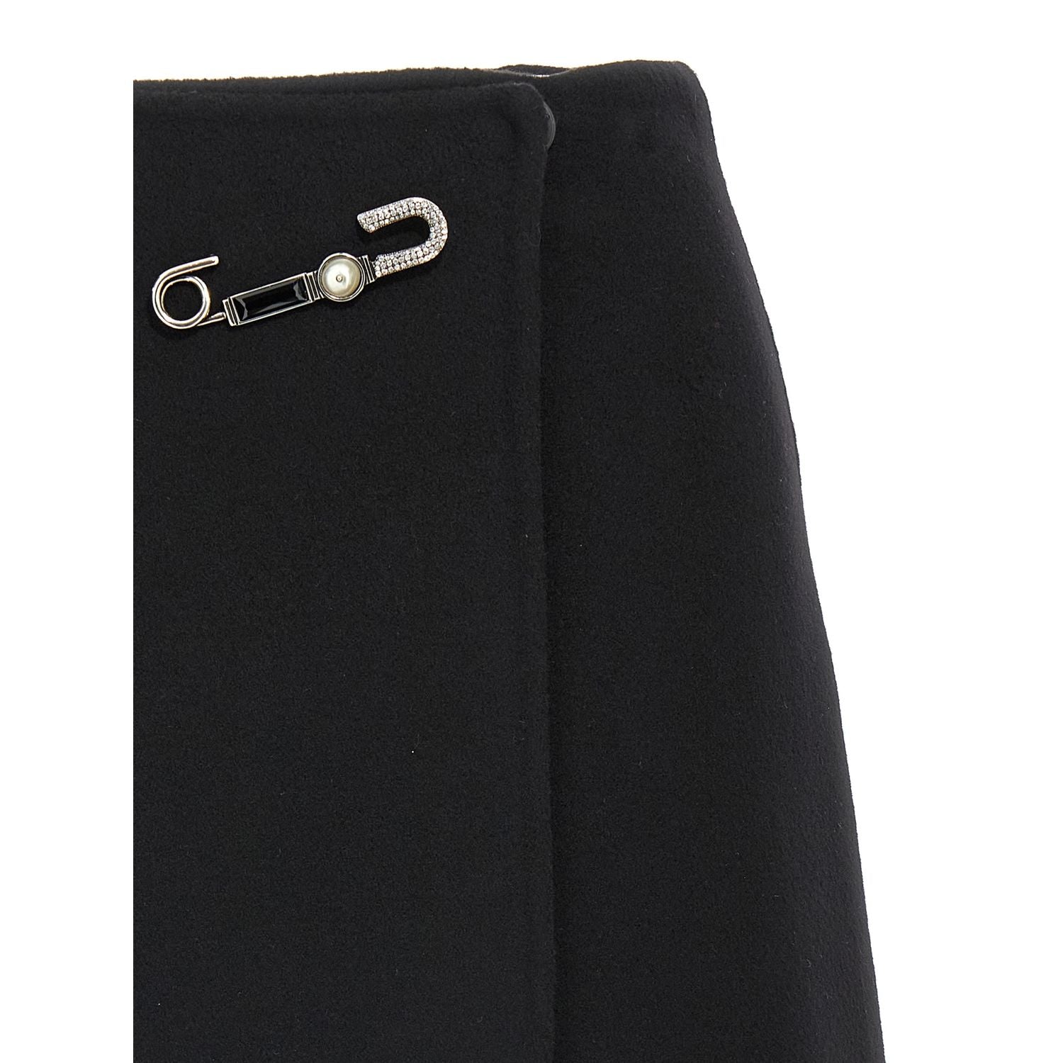 Ermanno Scervino Black Virgin Wool Long Skirt
