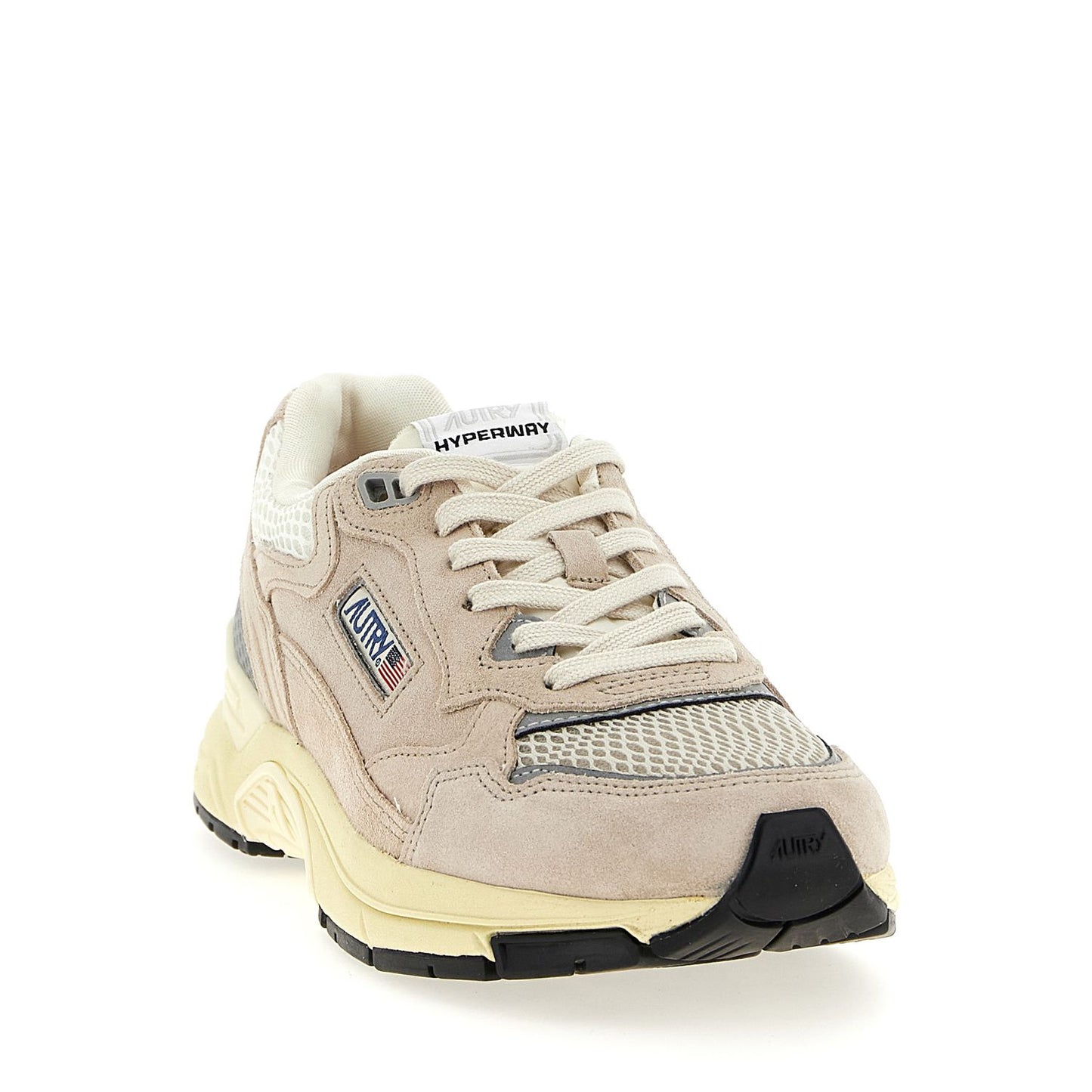 Autry Beige Cowhide Athletic Sneakers
