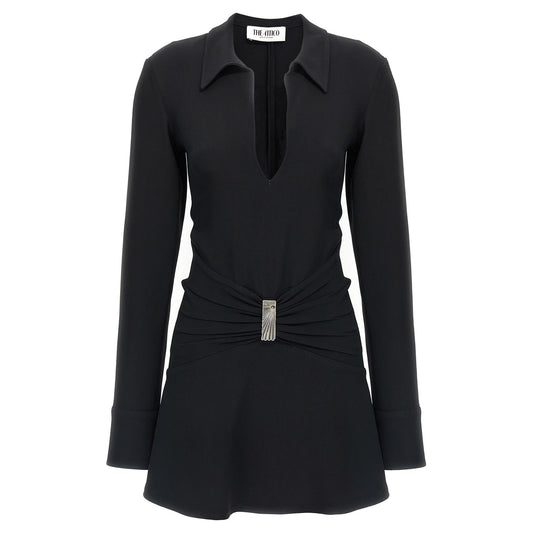 The Attico Black Marabou Short Dress
