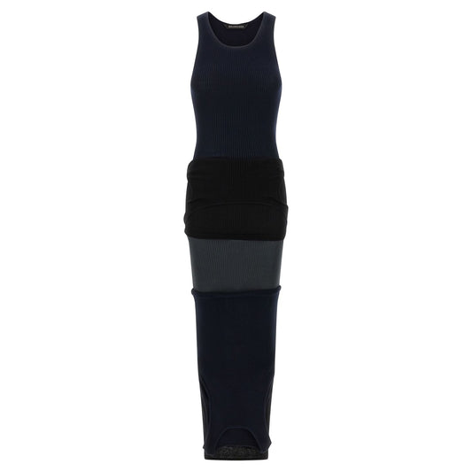 Balenciaga Black Cotton Long Dress