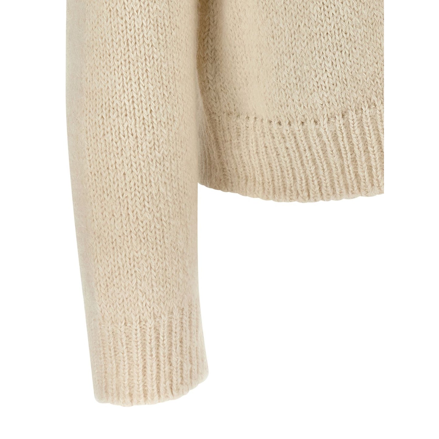Jil Sander White Alpaca Leather Cardigan