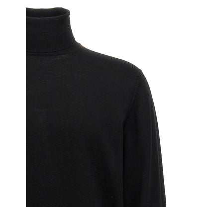 Roberto Collina Black Merino Wool Cardigan
