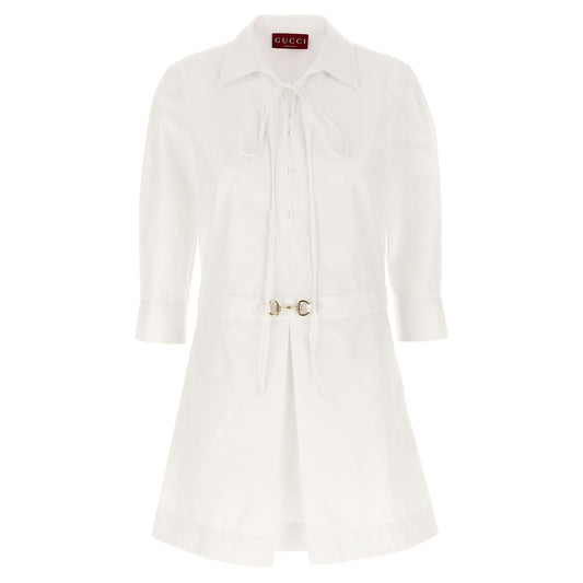 Gucci White Cotton Short Dress