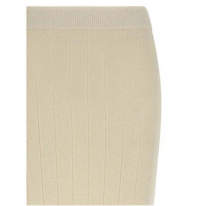 Max Mara White Cashmere Midi Skirt