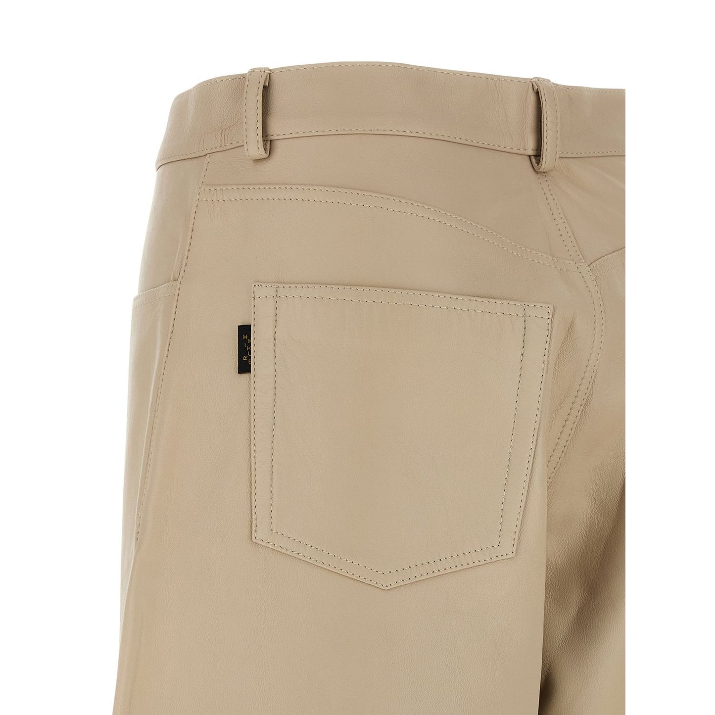 Haikure Beige Leather Pants