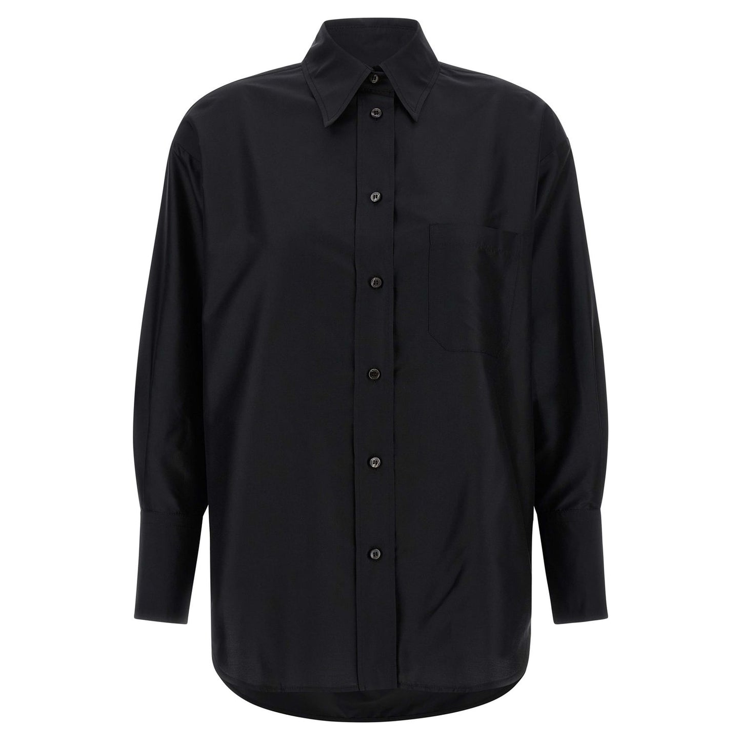 Alberto Biani Black Silk Blouse