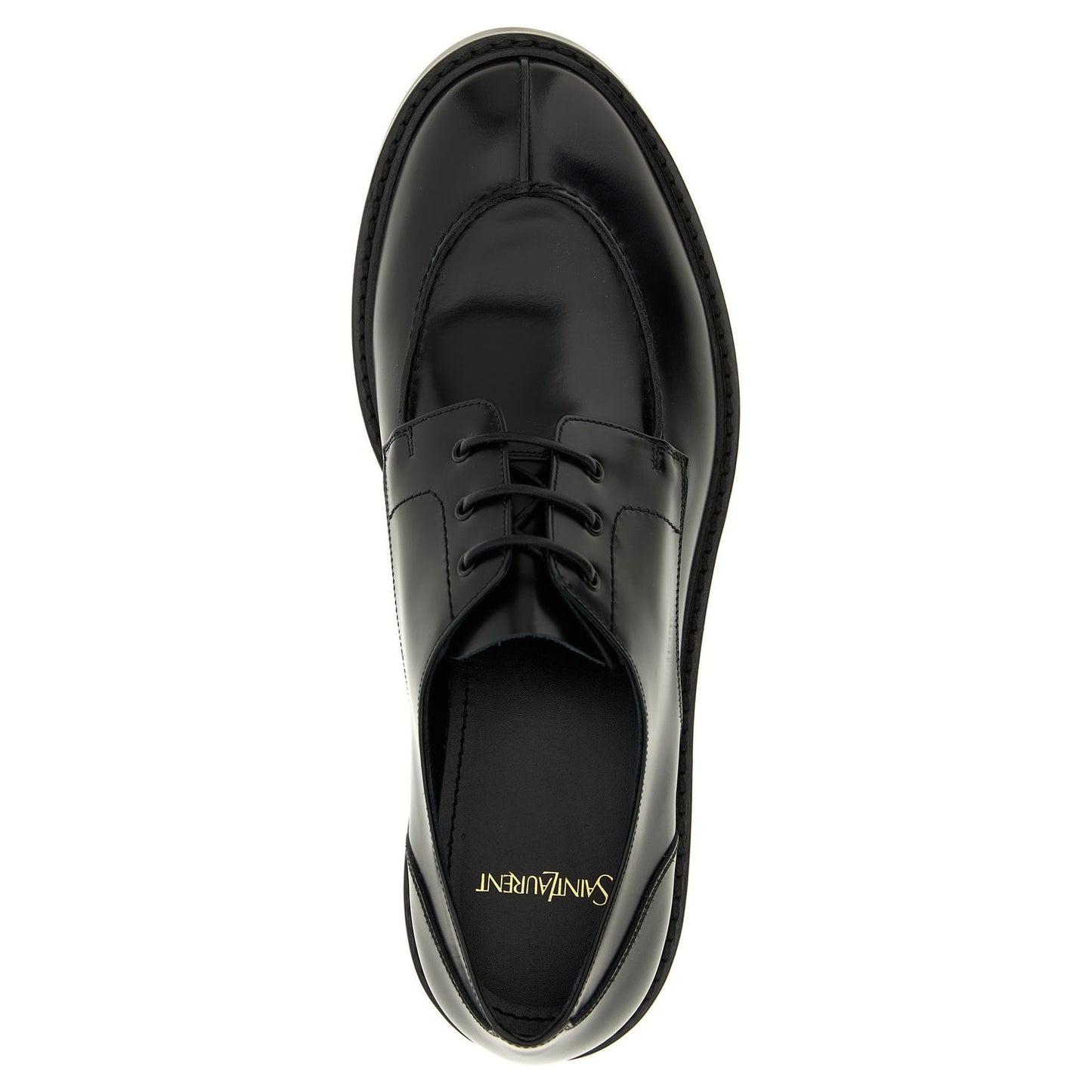 Saint Laurent Black Calfskin Oxfords And Derbies