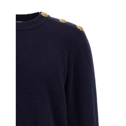 Balmain Blue Cashmere Cardigan