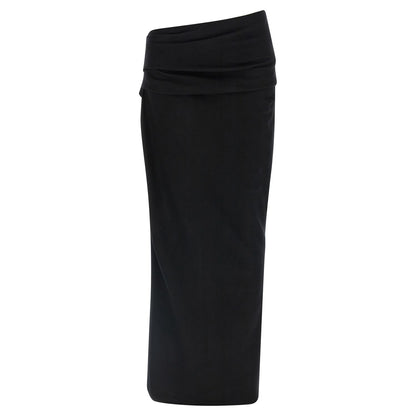 Entire Studios Black Wool Midi Skirt