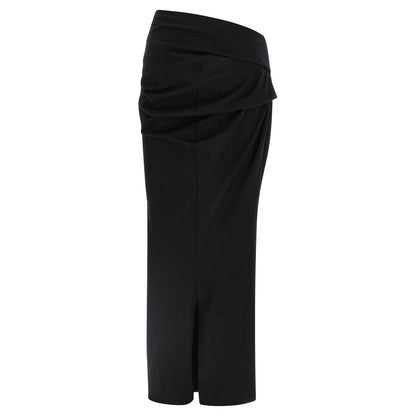 Entire Studios Black Wool Midi Skirt