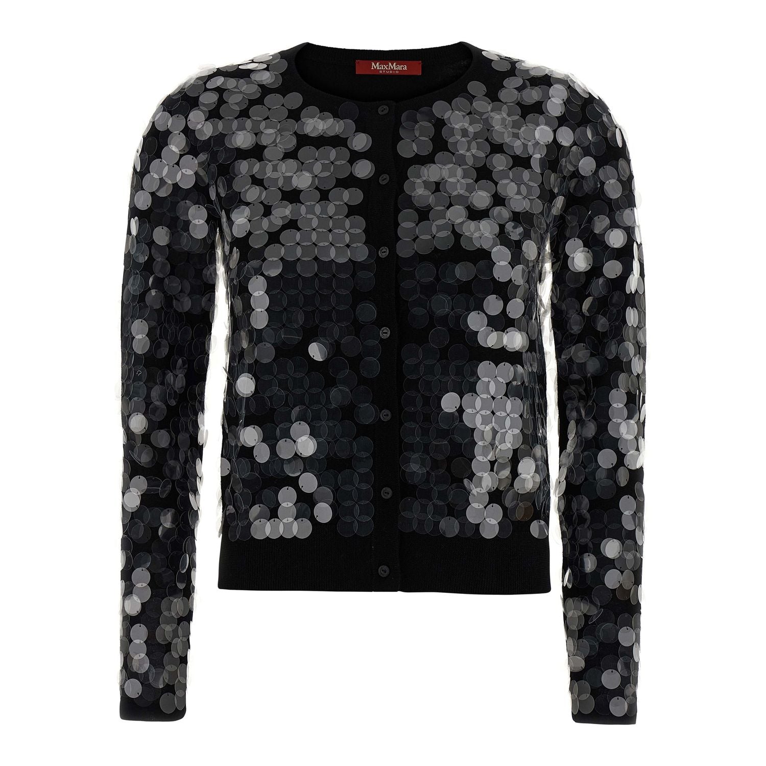 Max Mara Black Virgin Wool Cardigan