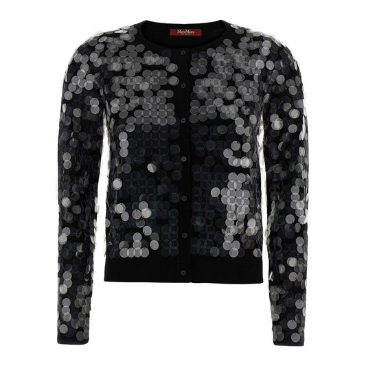 Max Mara Black Virgin Wool Cardigan