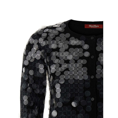 Max Mara Black Virgin Wool Cardigan