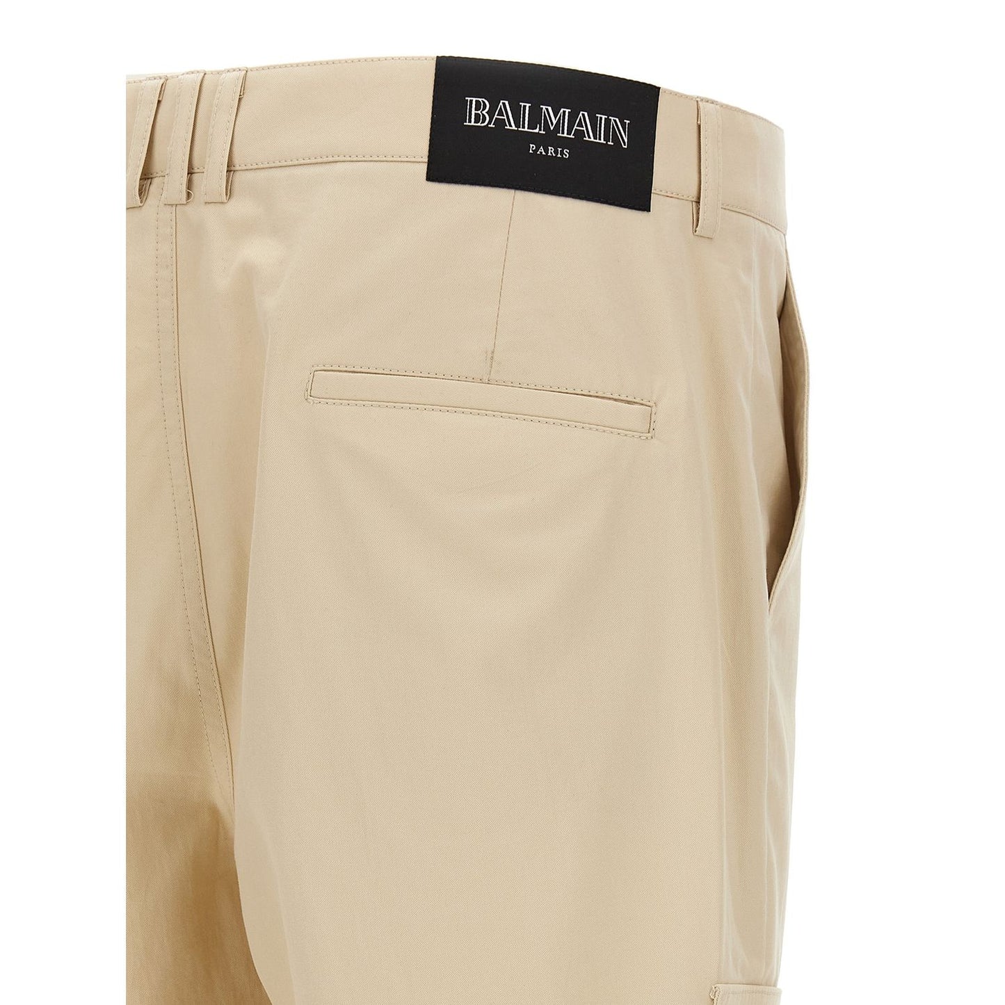 Balmain Beige Cotton Cargo Pants