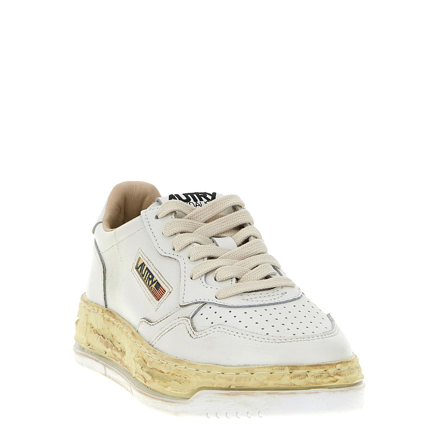 Autry White Goatskin Chunky Sneakers