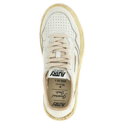 Autry White Goatskin Chunky Sneakers