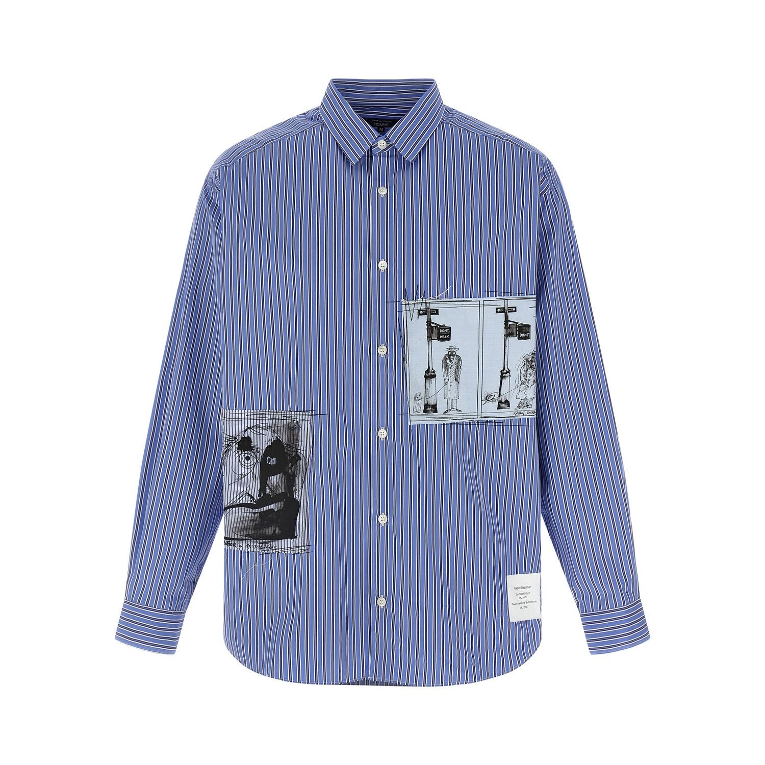 Comme Des Garçons Blue Cotton Blouse