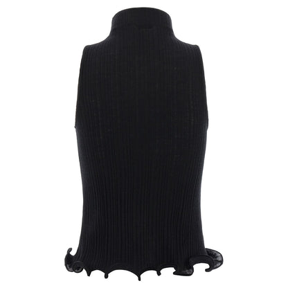 Fendi Black Polyester Sleeveles T-Shirt