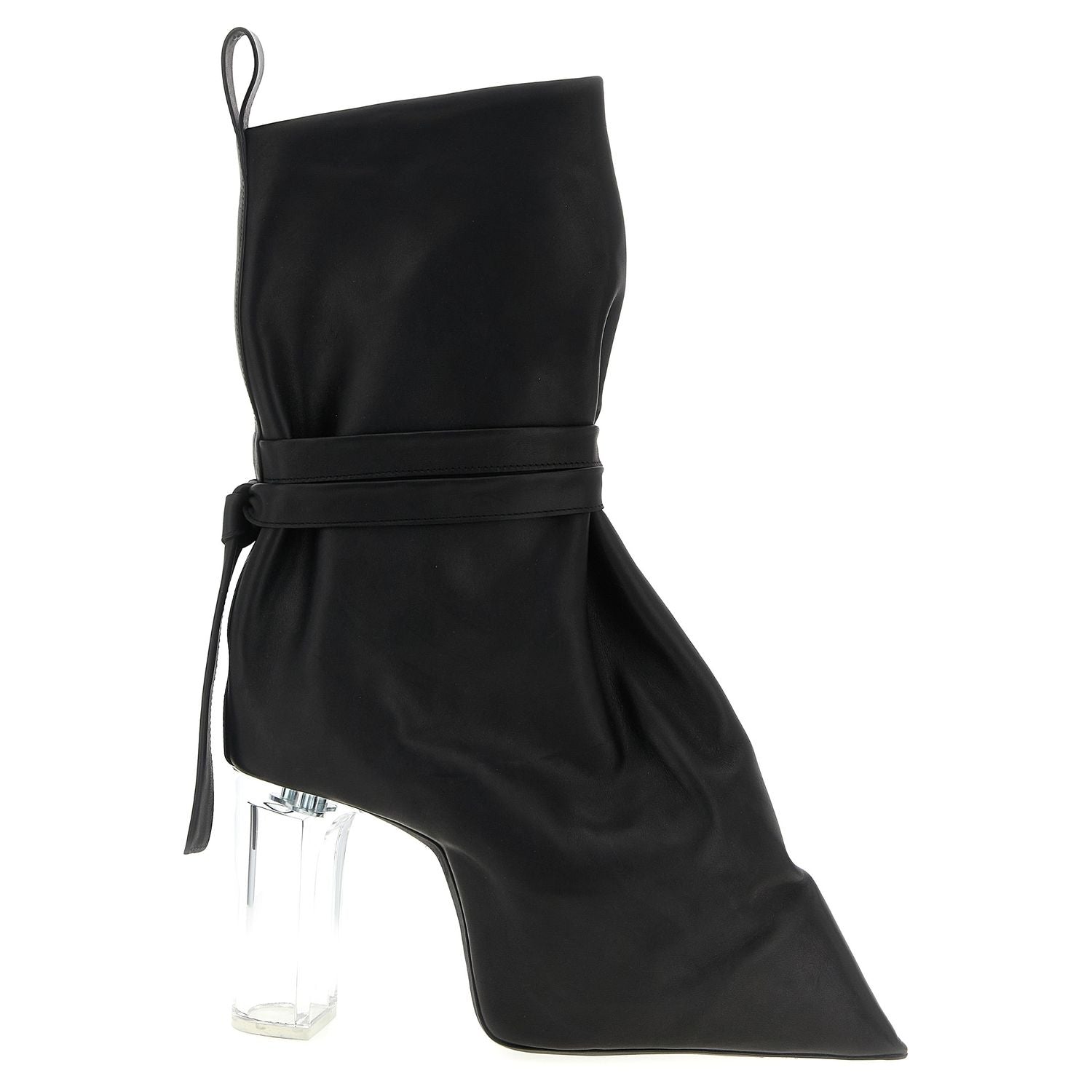 Rick Owens Black Cowhide Ankle Boots