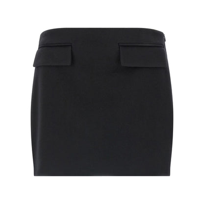 Ferragamo Black Virgin Wool Long Skirt