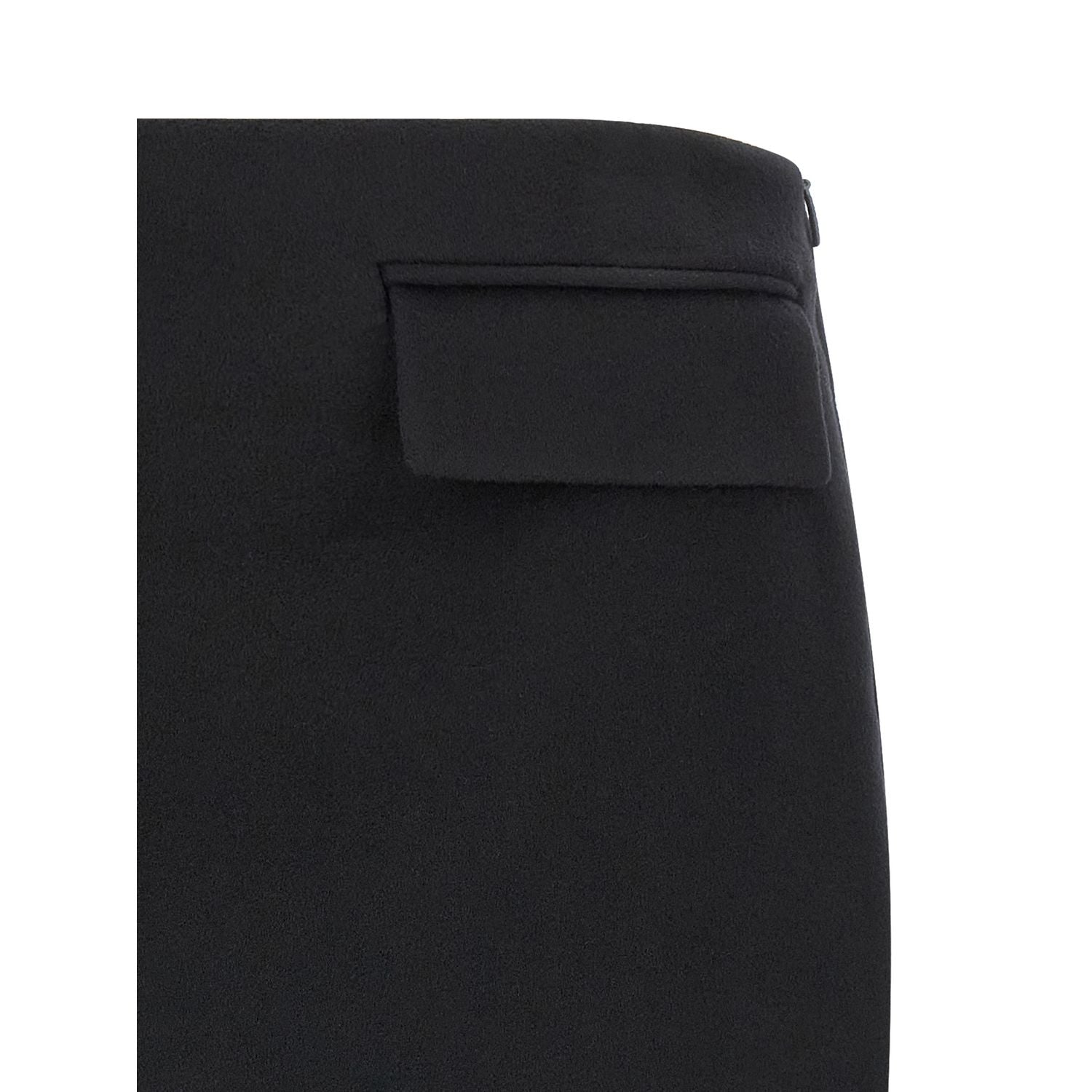 Ferragamo Black Virgin Wool Long Skirt