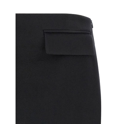 Ferragamo Black Virgin Wool Long Skirt