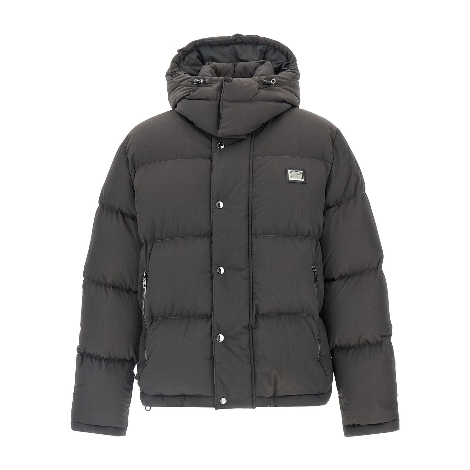 Dolce & Gabbana Gray Polyamide Full-Length Jacket