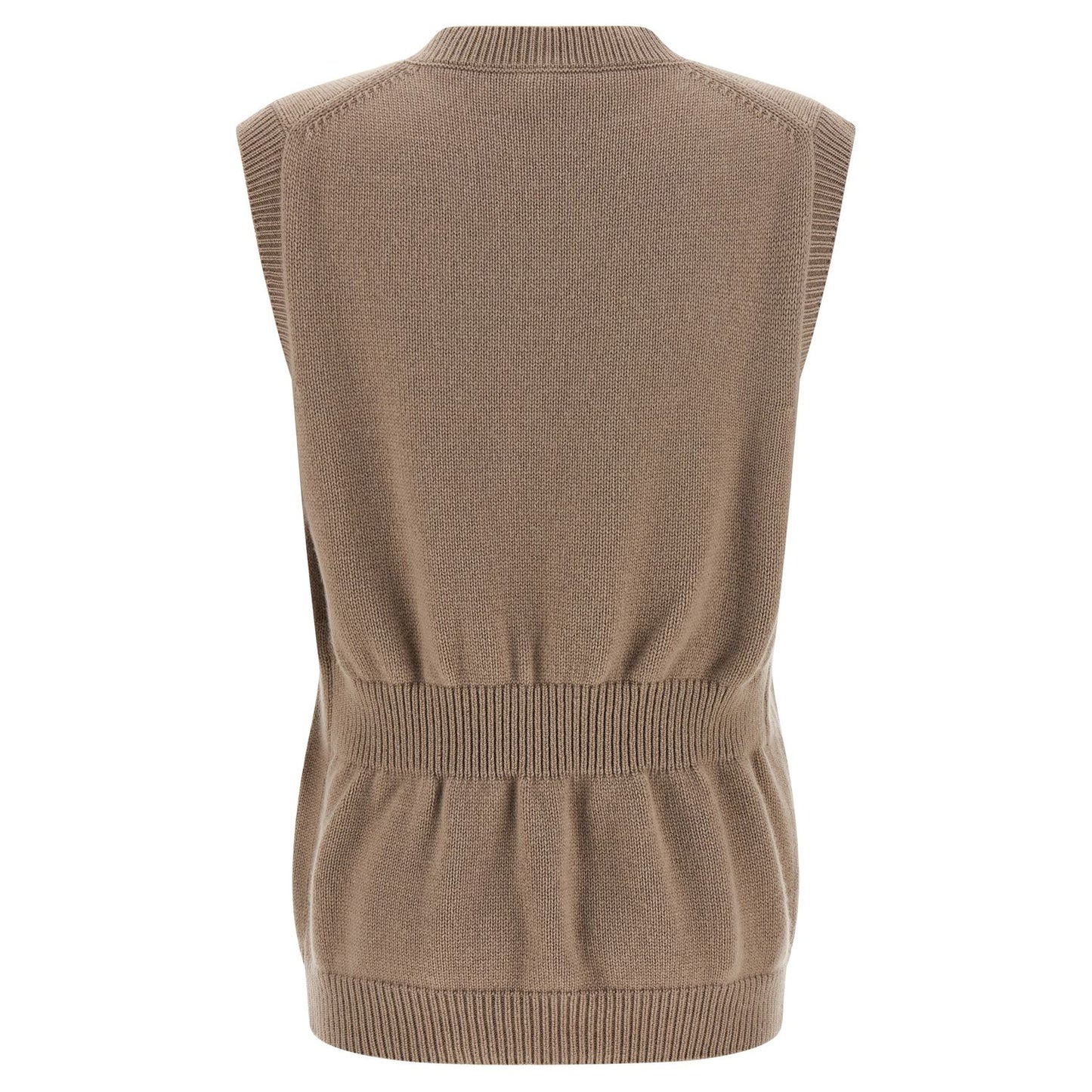 Fendi Beige Cashmere Sleeveless Jacket