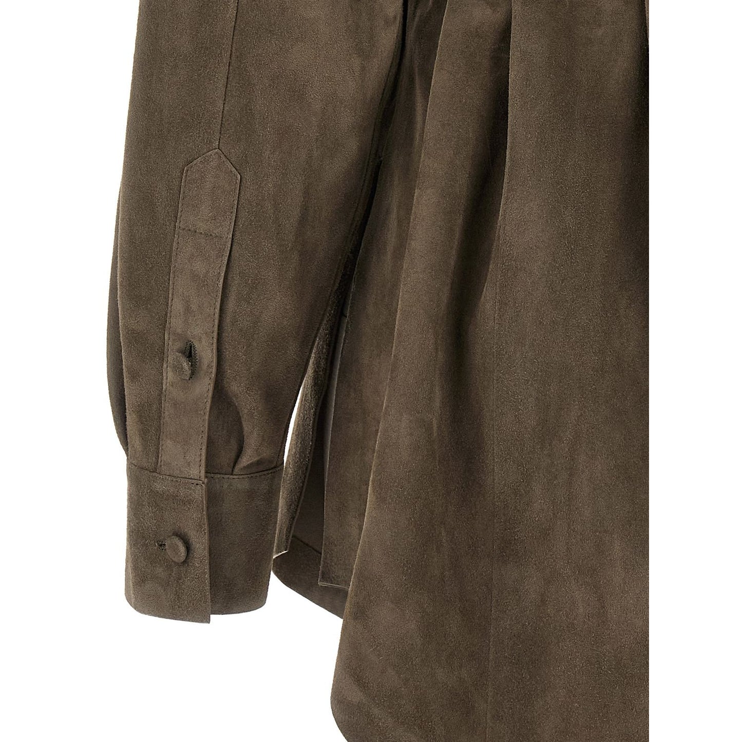 Fendi Gray Lamb Leather Blouse