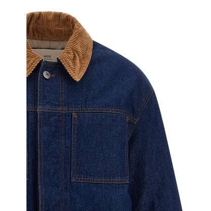 Ami Paris Blue Cotton Denim Jacket