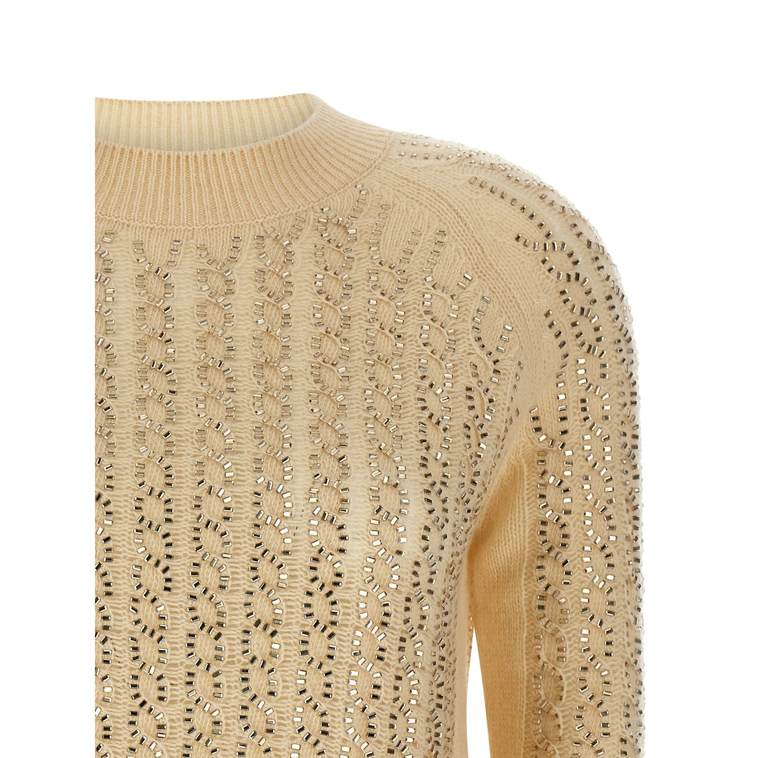Ermanno Scervino Beige Virgin Wool Cardigan