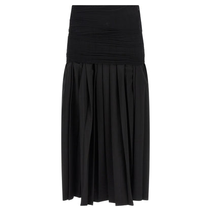MM6 Maison Margiela Black Polyester Midi Skirt