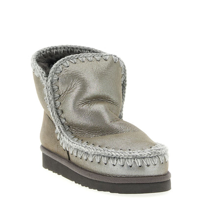 Mou Silver Lambskin Ankle Boots