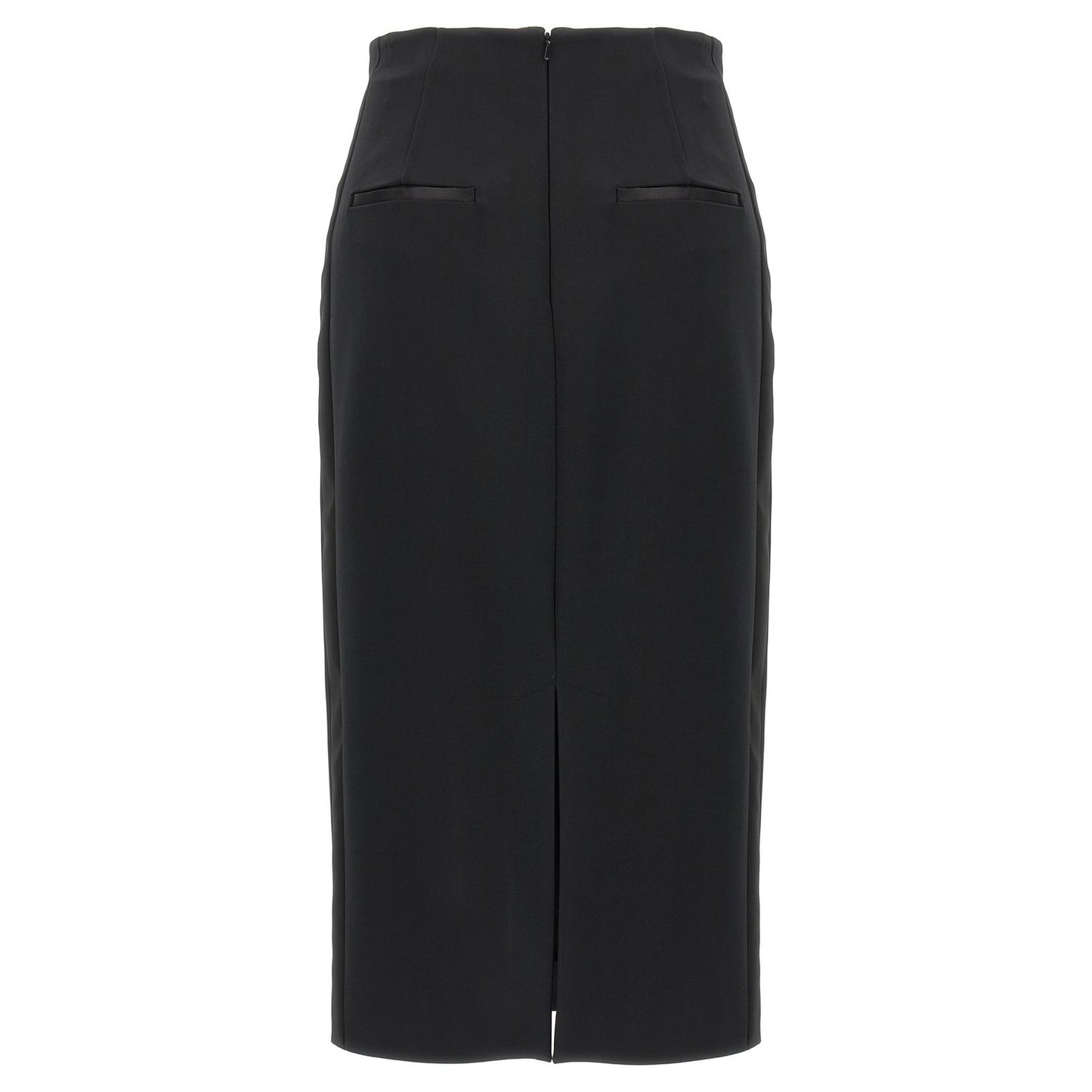 Max Mara Black Viscose Midi Skirt