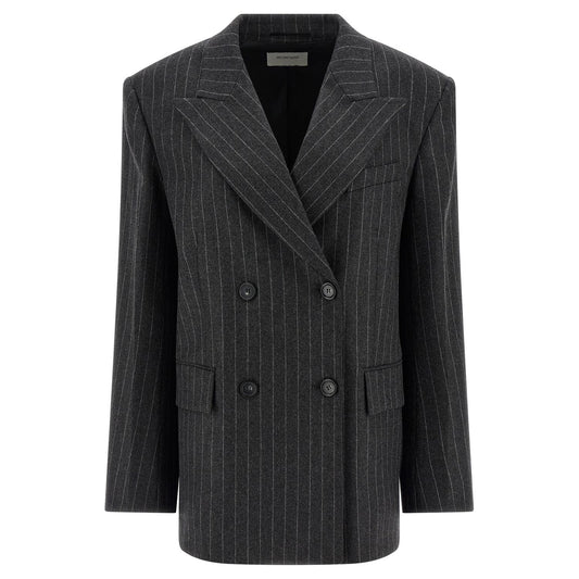 Sportmax Gray Virgin Wool Blazer