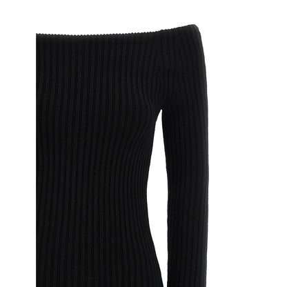 Max Mara Black Wool Long Dress