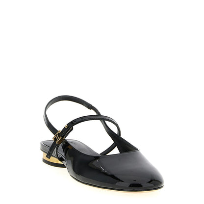 Tod's Black Calfskin Ballet Flats