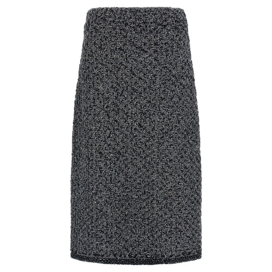 Fabiana Filippi Blue Cotton Midi Skirt