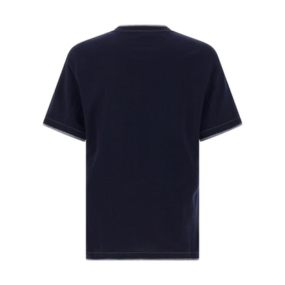 Brunello Cucinelli Blue Cotton T-Shirt