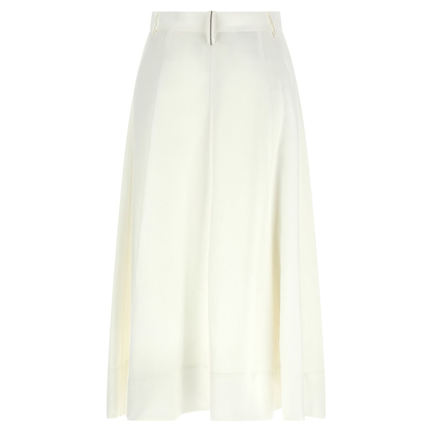 Brunello Cucinelli White Viscose Midi Skirt